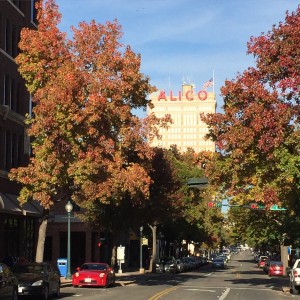 Austin Avenue, downtown Waco, in the fall