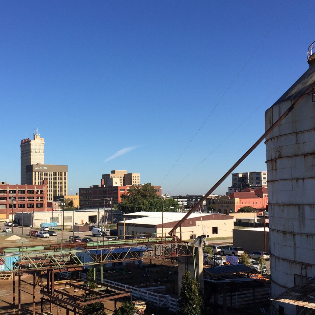 Waco's tiny skyline, as seen from atop the Magnolia Market rooftop