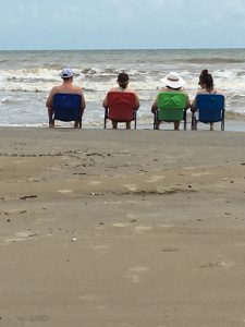 family in Surfside Beach, in August